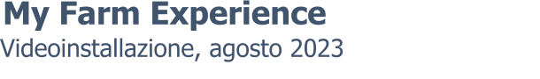 Videoinstallazione, agosto 2023 My Farm Experience