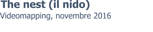 Videomapping, novembre 2016 The nest (il nido)