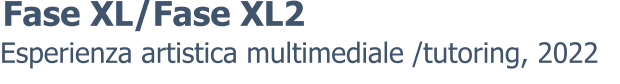 Esperienza artistica multimediale /tutoring, 2022 Fase XL/Fase XL2